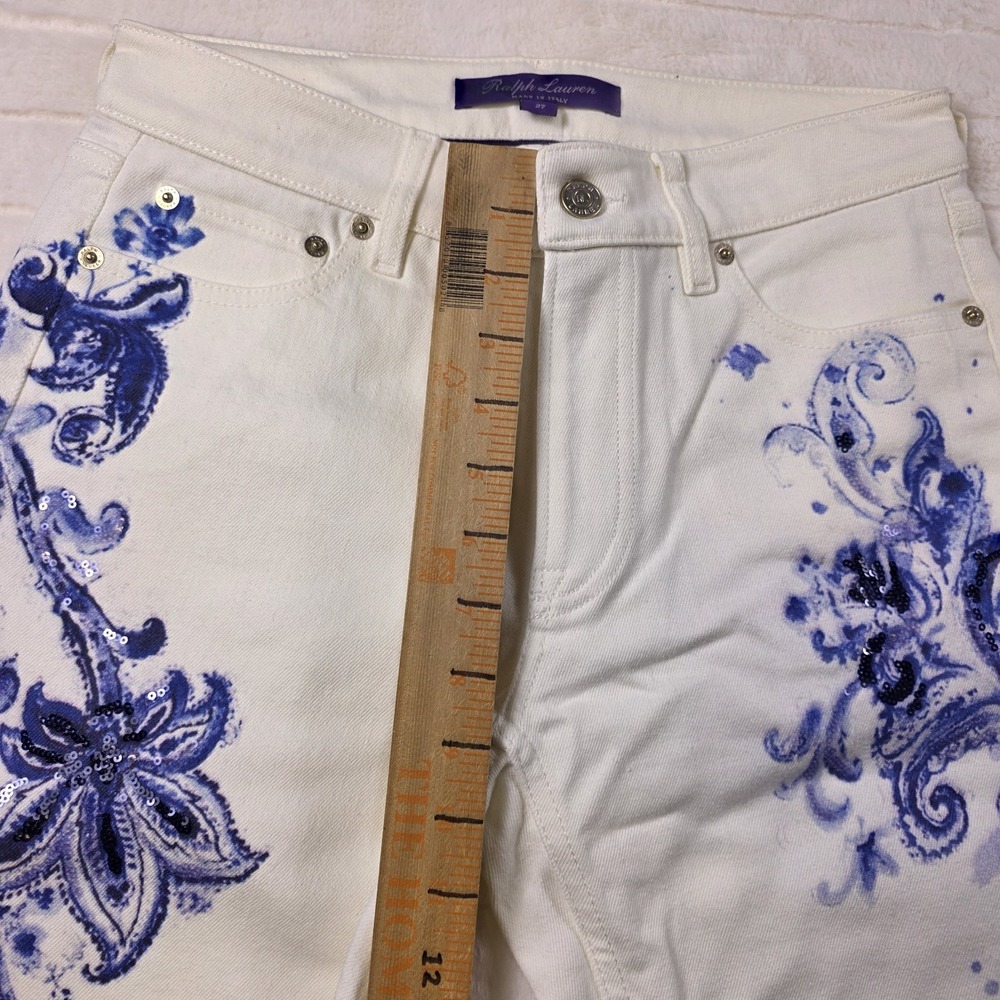 Ralph Lauren Purple Label Paisley Floral 160 Slim Denim Jeans Womens 29* $1990 - Picture 11 of 11